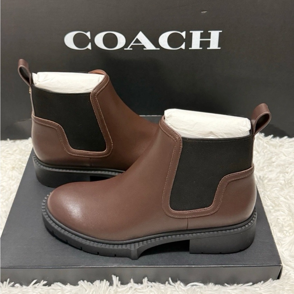 Coach Chocolate Brown Chelsea Boots